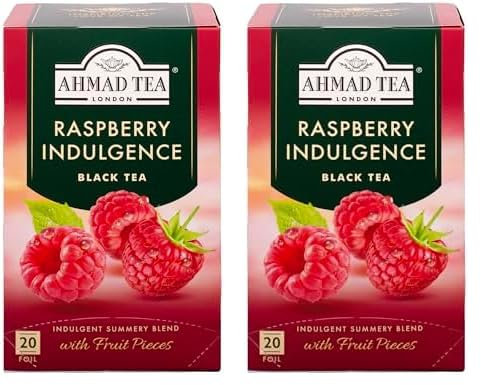 Ahmad Tea Té negro de frutas con sabor a frambuesa - 20 bolsitas de té (Paquete de 2)