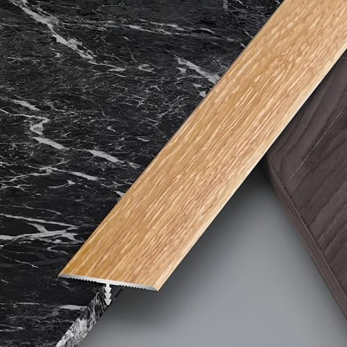 Raouoae T-Form Übergangsprofil Floor Divider Strip Türschwelle Für Nahtlose Bodenübergänge 3 Stück 90 cm Laminat Übergangsprofil Geeignet Für Alle Bodenarten(Helle Eiche,Breite: 33 mm)