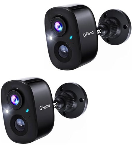 G-Homa Cámara de vigilancia con batería Exterior, cámara de vigilancia inalámbrica para Exterior/Interior con visión Nocturna de Colores, detección de Movimiento PIR AI, Almacenamiento en la Nube/SD