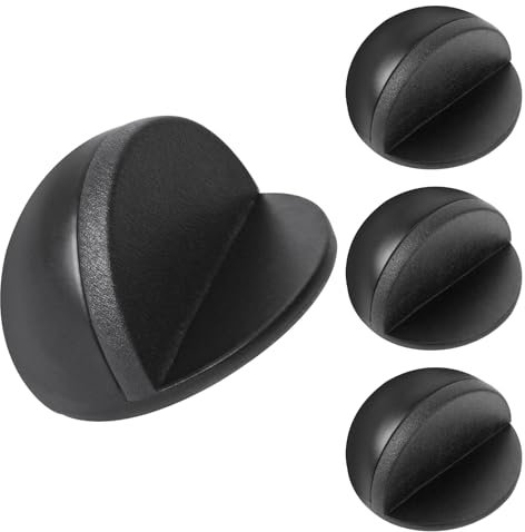ECOSEAO Türstopper Boden Selbstklebend, 4 Stück Türstopper Boden Edelstahl, Türstopper mit Gummipuffern, Türstopper zum Kleben für Hartböden(Schwarz)