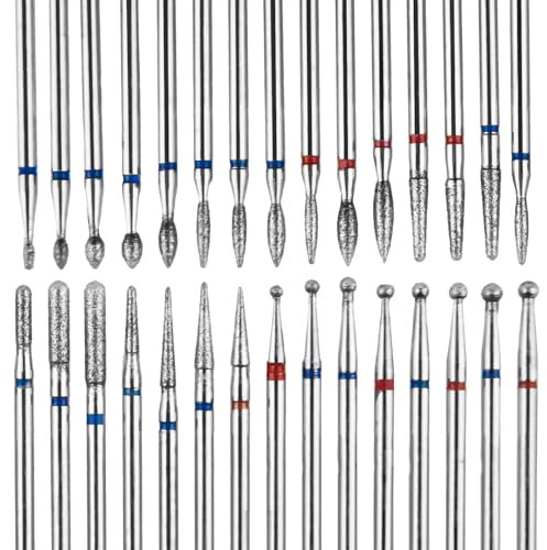 30 Piezas Fresas Pulidoras para Uñas de Acero al Tungsteno, Brocas para Manicura y Pedicura Eléctrica, Fresas para Torno Manicura, Accesorios Profesionales para Torno de Uñas
