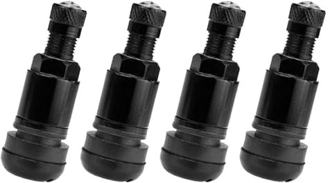 4 Stück Autoventil,Metallventile für Alufelgen,Autoventile,Metallventile,Felgenventil,Schwarz Metallventile,Felgenventil Metall,Felgenventil Auto,Autoreifen Ventil,für Auto, Motorrad, Fahrrad(Schwarz)