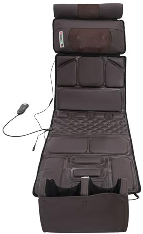 Elektrische Massagematte, 36W Akupressurmatte mit Fußmassagegerät, Lendenwirbel Airbag und Medizinisches Kissen, 9 Massage-Modi und 9 Vibrationsstärken, 35°C
