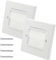 2Pcs Cable Entry Cover, with Screws Wall Cable Cover, Simple and Beautiful in Wall Cable Management, Brush Plate, Suitable for Covering Sockets, Wire Ducts and Organizing Wires (White)