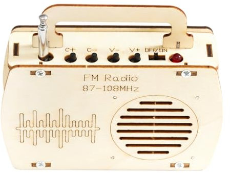 Electronic Construction Kit, FM Holzfunkkit,Pädagogische FM -Radio -Kit - Studenten versammeln Sich, frühe Bildungshilfe für Anfänger, Jugendliche, Mädchen