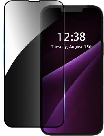 CasurvivePro [1 pack de 1 protector de pantalla antiespía con desbloqueo de huellas dactilares para Realme 14 5G, cristal de privacidad, cobertura completa, vidrio templado negro & 1