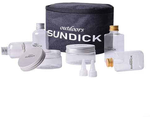 babominimer Lot de 8 bouteilles à épices de voyage pour le camping, pour assaisonnement et condiments avec 6 bocaux en plastique de qualité alimentaire et 2 liquides étanches