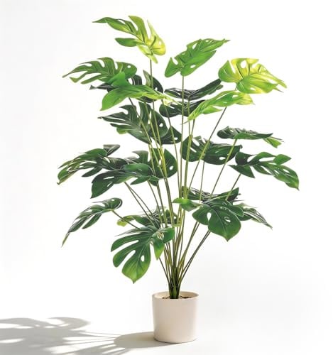 Artificial Plants Indoor, Fake Plants, 28 Monstera Plant, Tall Plant Monstera Tree In Pot, Faux Plants For Indoors Outdoor Room Office Patio Wall Decor, Bedroom Accessories