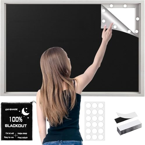 Obcxin Verdunklungsrollo ohne Bohren 420D Oxford, Fenster Verdunkelung, Tragbare Reise Verdunkelungsrollo, 100% Verdunklungsstoff Dachfenster Sonnenschutz Innen Rollo für Urlaub (100 x 148 cm)