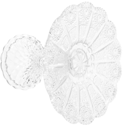 VICASKY Coupe à Fruits en Verre à Pied, Plateau Dessert, Style Européen | Verre Délicat et Élégant, Bords Polis et Lisses, pour Thé, Gâteaux, Bonbons, Apéritif