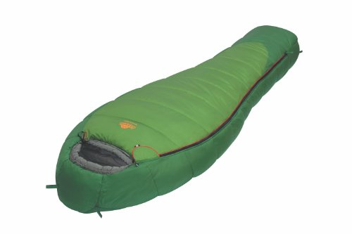 ALEXIKA Unisex – Erwachsene Schlafsack Mountain, Linke Reißverschluss, grün/grau, 220 x 80 x 55 cm