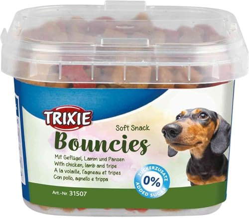 Trixie Soft Snack Bouncies | 140 g | Leckerlis für kleine Hunde und Welpen | Mit schmackhaftem Geflügel, Lamm und Pansen | Kleine und weiche Leckerlis ohne Zuckerzusatz