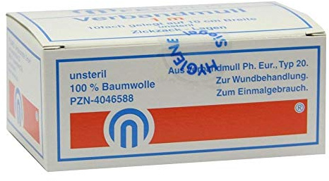 VERBANDMULL 1x1 m zickzack BW 20/100 unsteril 1 St