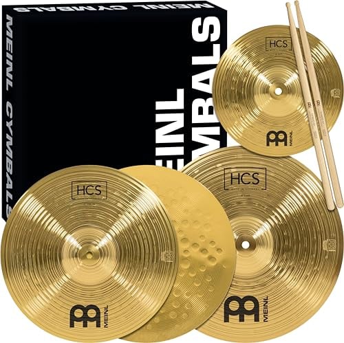 Meinl Cymbals HCS1314+10S - Juego de platillos (1 hihat de 33 cm (13) 1 crash de 35,6 cm (14) 1 splash de 25,4 cm (10) + paire de varillas promark tx5aw)