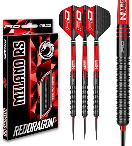 RED DRAGON Milano RS 22g Tungsten Darts Set mit Flights und Schäfte