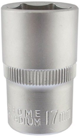 17mm 1/2 Dr Socket Super Lock Metric Shallow CRV Knurl Grip 6 Point TE798