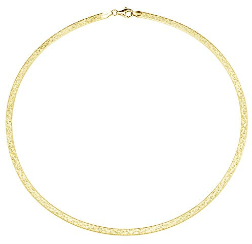 MATERIA Damen Collier Gold Kette - Tondakette Halsreif 45 cm Halskette Frauen 925 Silber vergoldet inkl. Etui CO-21