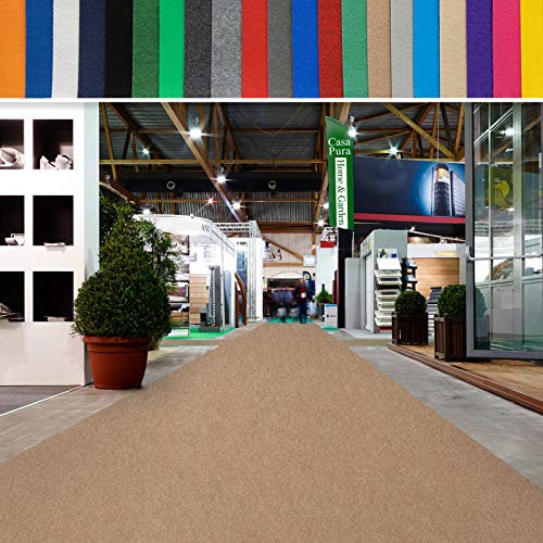 casa pura Messeteppich bis 40 m Länge - schwer entflammbar - Nadelfilz Meterware als Hochzeitsteppich Rollteppich Eventteppich VIP Teppich - Auslegware für Privat & Gewerbe (beige, 100x4000 cm)
