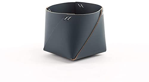 Vacavaliente Aufbewahrungskorb, Recycled Leder, Petrol