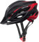 Fahrradhelm für Erwachsene, verstellbare leichte Fahrradhelme für Männer und Frauen, Rennrad- und Mountainbike-Helm mit abnehmbarem Visier und LED-Rücklicht (Schwarz + Rot) (Schwarz + Rot-1)