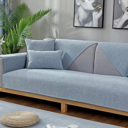 sofa überwurf,sofa überzug Sofabezüge Sofa Möbel Protector,Moderne Stoff-Sofa-Schutzhülle,universelle Couchbezüge für 2/3/4 Sitzer,rutschfeste Couchüberwürfe,weiche Chenille,Arm-Schonbezug-hellblau_