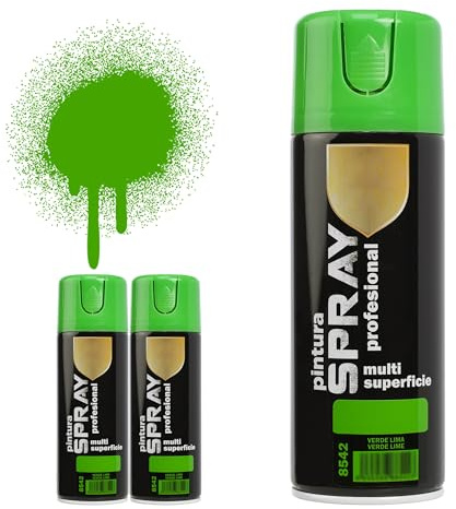H HANSEL HOME Pintura Spray Verde Lima 400 Ml - Pack de 3 Unidades