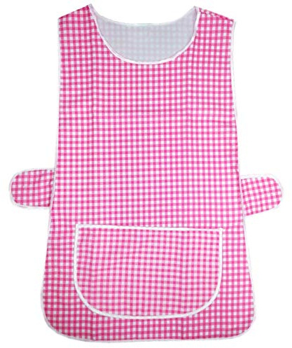 Womens Check Tabard Home Work Kitchen Cleaning Chef Catering Cleaners Ladies Checkered Workwear Poly Cotton Overall Tabbard Apron Sizes UK Small TO UK 3XL