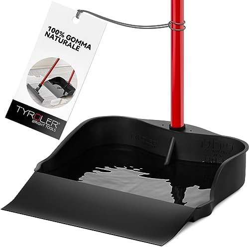 Tyroler Bright Tools Recogedor Multiusos 100% de Goma para la Limpieza de Suelos | Mango de Aluminio Antioxidante de 105cm de Largo | Compatible con Cualquier tamaño de Escoba y escobilla de Goma