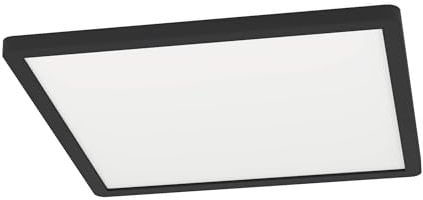 EGLO connect.z Smart-Home LED Deckenleuchte Rovito-Z, L x B 29,5 cm, ZigBee, App und Sprachsteuerung Alexa, Lichtfarbe einstellbar (warmweiß-kaltweiß), RGB Backlight, dimmbar, Deckenlampe schwarz