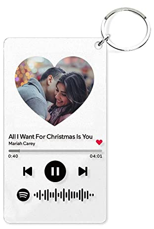 Benutzerdefinierte Spotify Schlüsselanhänger mit Bild,benutzerdefinierte scannbare Spotify Musik Song Code Schlüsselbund, Blume-01, 2*3