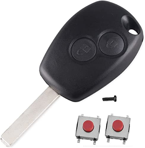 Schlüsselgehäuse Kompatibel Mit Renault/Dacia,Renault Schlüssel-2 Tasten | Mit Renault Clio Modus Twingo Kangoo Master Trafic Dacia Logan Sandero Opel Vivaro Movano Autoschlüssel Fernbedienung