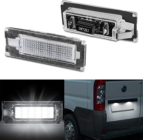OZ-LAMPE LED Kennzeichenbeleuchtung für Fiat Ducato, Peugeot Boxer, Citroen Jumper Bus/Kasten Mit Canbus - 2 Stücke 18 * 2835 SMD Nummernschildbeleuchtung