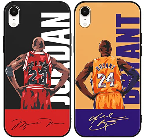 nurkorki [2 Stück Handyhülle für iPhone XR Hülle 6,1,Basketball Player Star 23 24 Design Muster Weich Premium TPU Silikon Design Case Stoßfest Cover Kompatibel mit iPhone XR
