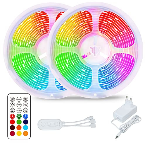 LEDYA LED Strip 10M, RGB LED Streifen mit Fernbedienung, Farbwechsel Spezial- & stimmungsbeleuchtung für TV Zimmer gaming Deko DIY Deko Schlafzimmer Küche, Party