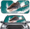 Hixingo Auto Frontscheibe, 3D Funny Tier Ozean Motiv Sonnenschutz für Windschutzscheibe, Frontscheibenabdeckung, Faltbares Design Auto Sonnenschutz, UV-Schutz, für meisten Autos (Hai)
