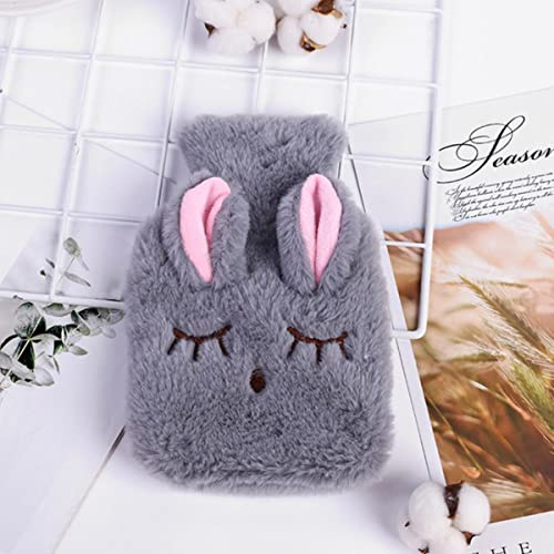 Sac à eau chaude réutilisable hiver bouillotte chaude avec couvercle chauffe-main sac de cruche portable pour filles main pieds sac à eau chaude-gris