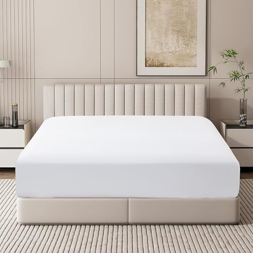 100% Egyptian Cotton Fitted Sheet Queen Size, 600 Thread Count Sateen