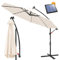 Ansobea 350CM Sombrilla terraza exterior con Solar LED, Sombrillas jardin grandes protección UV, Parasoles de jardin con soporte, Sombrilla de Jardin, Terraza(Beige)