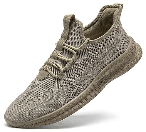 EGMPDA Schuhe Herren Sneaker Laufschuhe Turnschuhe Sportschuhe Herren Laufschuhe Outdoor Fitness Gym Schuhe Herren Sneaker EU Braun 44