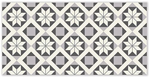mubusi Tapis Vinyle du Sol Cuisine Salon - Différentes Tailles - (Sud Gris 60x120 cm)