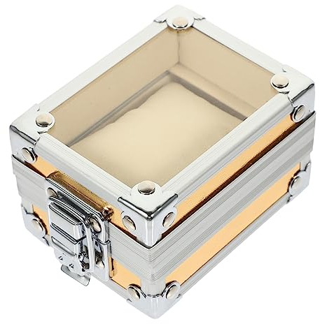 STOBOK Box Taschenuhr Box Herren Modegepäck Armbanduhr Für Männer Metall Gepäck Empfangsbox Armband Vitrine Organizer Für Schreibtisch Einzeluhrenhalter Uhren-Organizer Für Männer