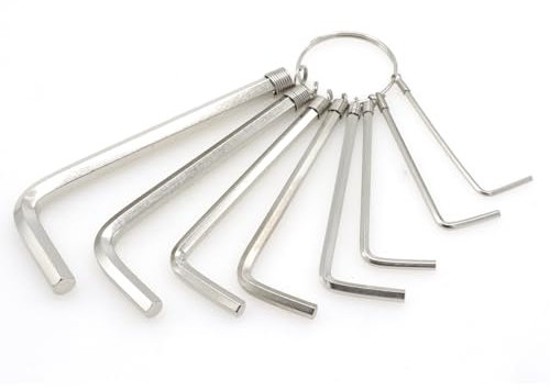 8pcs Silber Inbusschlüssel Set, 1.5-6mm Hex Key Chain Set, Tragbare L Form Bike Inbusschlüssel Reparatur Werkzeug