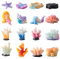 HyzaPhix 16pcs Mermaid Cake Toppers Ocean Themed Party Favors DIY Cupcake Toppers Coral Starfish for Girls，Birthday Shower Party Supplies
