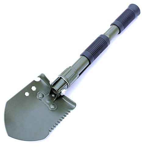 Pala De Doble Mango Engrosada Verde, Pala Militar Multifuncional, Pala De Rescate para Acampar Y Exploración