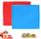 2 Piezas Bandeja Hornear Silicona, Alfombrilla Hornear Silicona, Estera de Rollo Pastel, Bandeja Hornear Silicona Reutilizable, Tapetes de Slicona para Rollo, para Pizzas Galletas (Azul, Rojo)