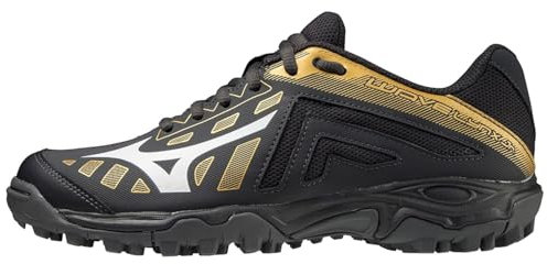 Mizuno Wave Lynx Chaussures de hockey en salle pour enfants, noir/doré, 33 EU