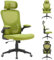 BAKAJI Silla de Oficina, Nailon, Verde, 56 x 116-126 cm