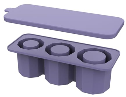 Tray, Silicone Maker with Lid, Bin for Making 3 Hollow, Grid Large Molds for Tumbler Cup and Chilling Cocktails, Whiskey & Drinks