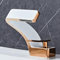 XJTNLB Bathroom Tap Waterfall Basin Taps Mixers Bathroom Sink Brass, Single Lever Bathroom Sink Taps Mixers White + Rose Gold