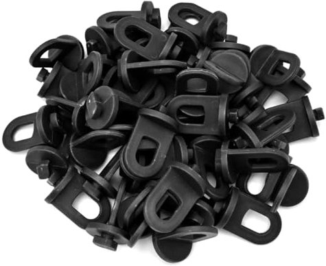 LICQIC Greenhouse Twist Clips, Plastic Greenhouse Shade Clamps for Hanging Plants, Basket Pots, Fixing Shade Cloths and Electric Wire, (50 Pcs, Black)